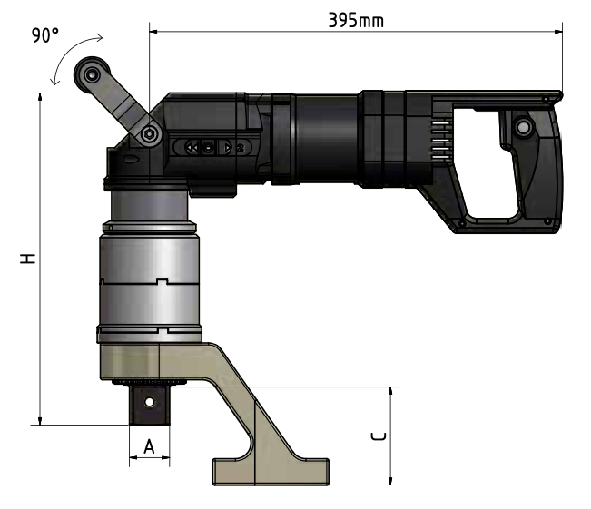 TEWS electric torque wrench - angled design up to 15,000 Nm